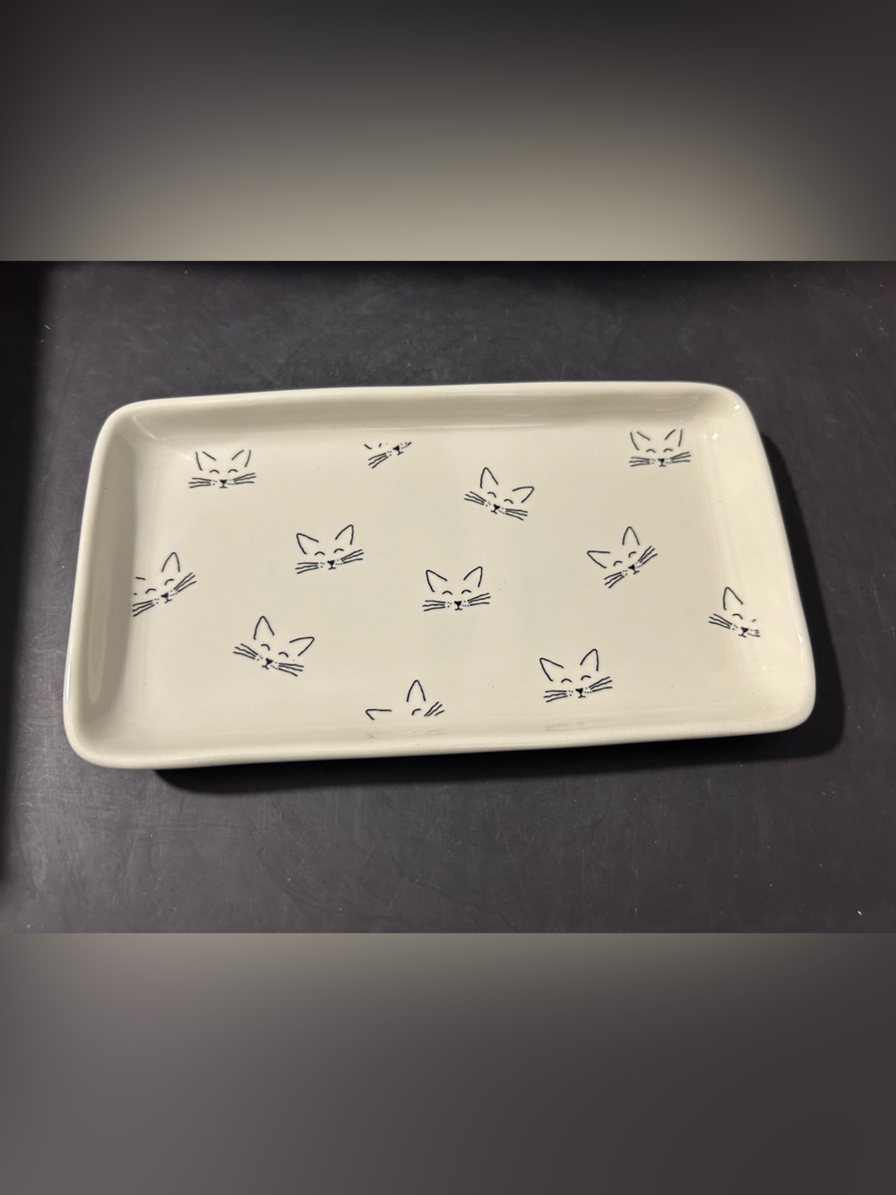 Rae Dunn Tray with Cat Faces